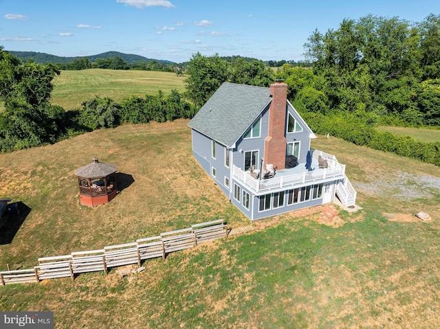 drone / aerial view with a rural view