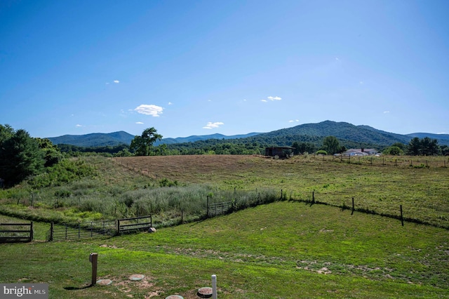 view of mountain feature featuring a rural view