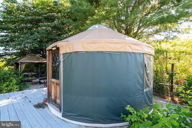 view of outdoor structure featuring a gazebo