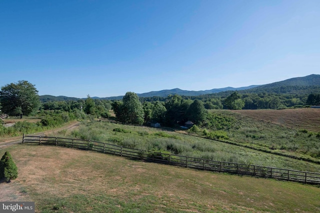 view of mountain feature featuring a rural view