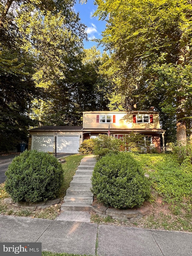 view of front of home with a garage