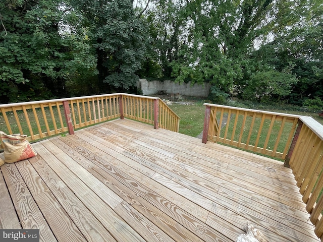 deck with a lawn