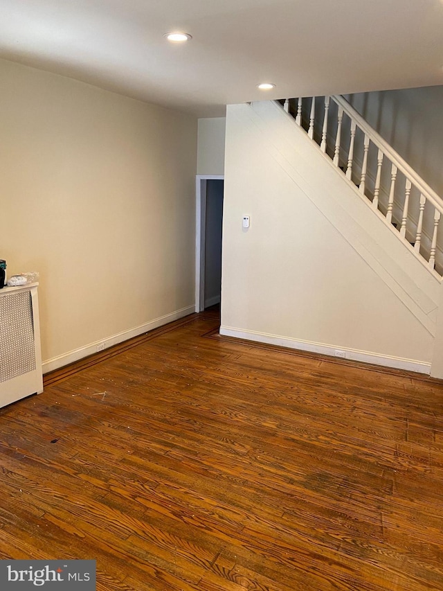 interior space featuring dark wood-type flooring