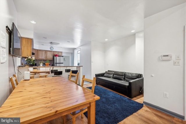 dining area featuring light hardwood / wood-style flooring