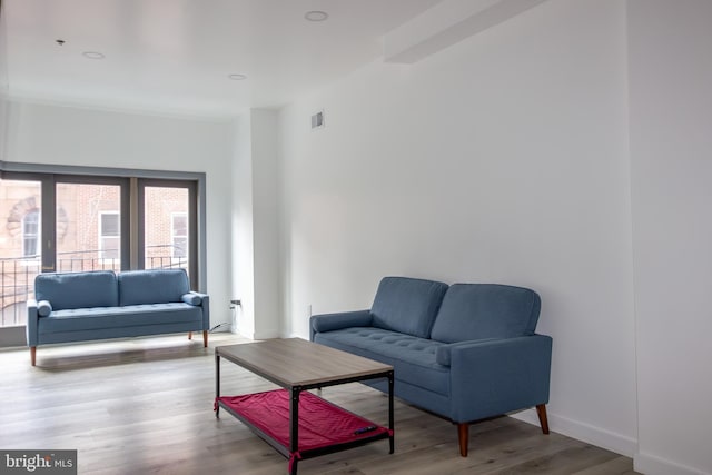 interior space with light hardwood / wood-style flooring