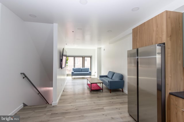 office area with hardwood / wood-style floors