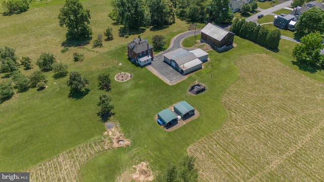 bird's eye view with a rural view