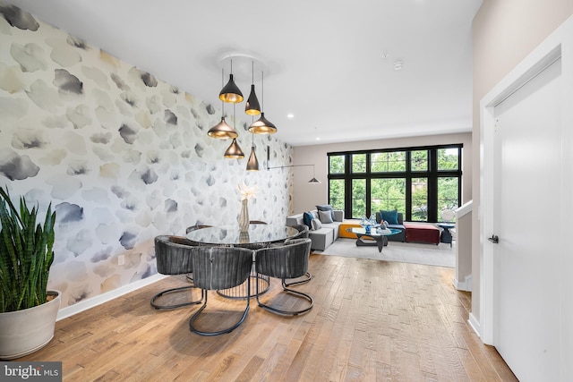 dining area featuring light hardwood / wood-style floors