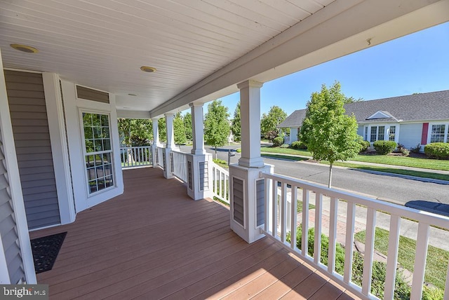 deck with a porch