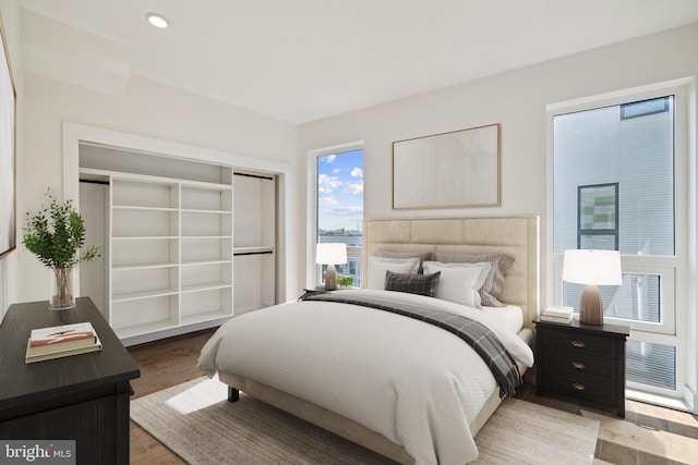 bedroom featuring light hardwood / wood-style floors