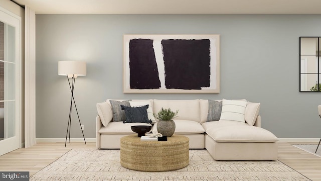 living room featuring hardwood / wood-style floors