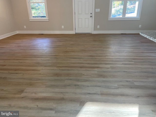 spare room featuring dark wood-type flooring