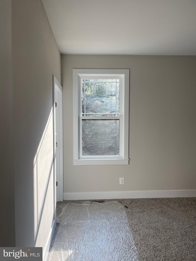 view of carpeted spare room