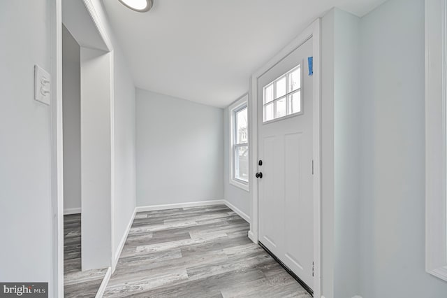 foyer featuring light wood-type flooring