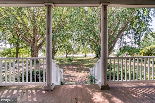 view of patio / terrace with a wooden deck