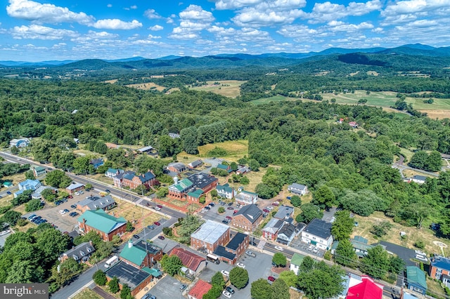 aerial view with a mountain view