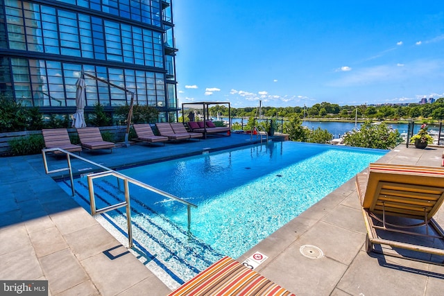 view of pool featuring a patio area