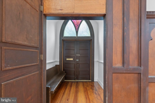 interior space with hardwood / wood-style floors