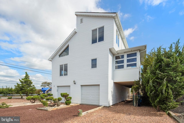 exterior space featuring a garage