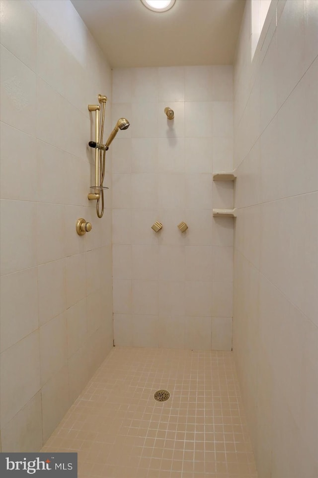 bathroom featuring tiled shower