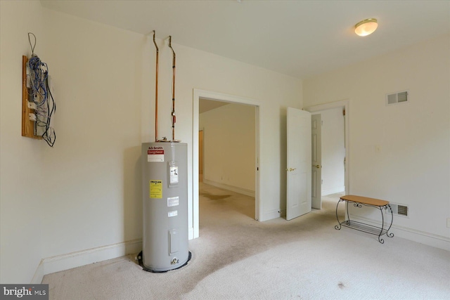 utility room with electric water heater