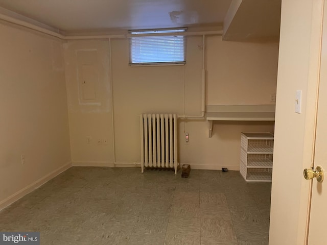 basement with radiator