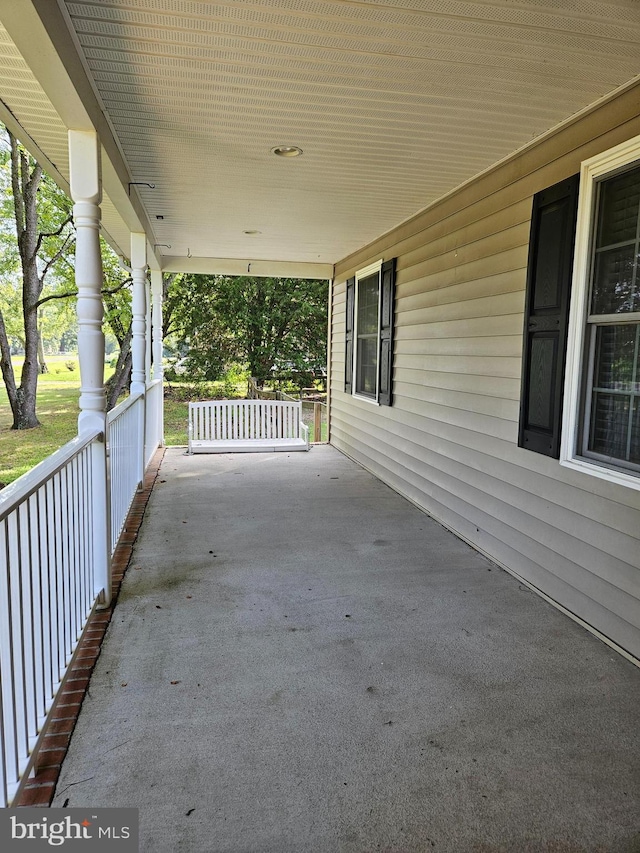 view of patio featuring covered porch