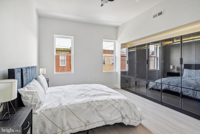 bedroom featuring hardwood / wood-style flooring