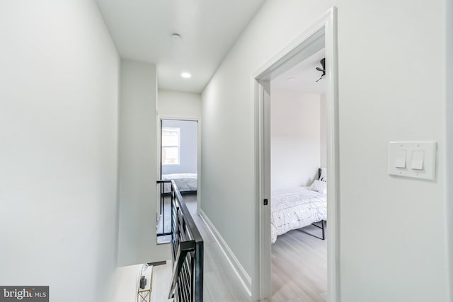 hall featuring light wood-type flooring