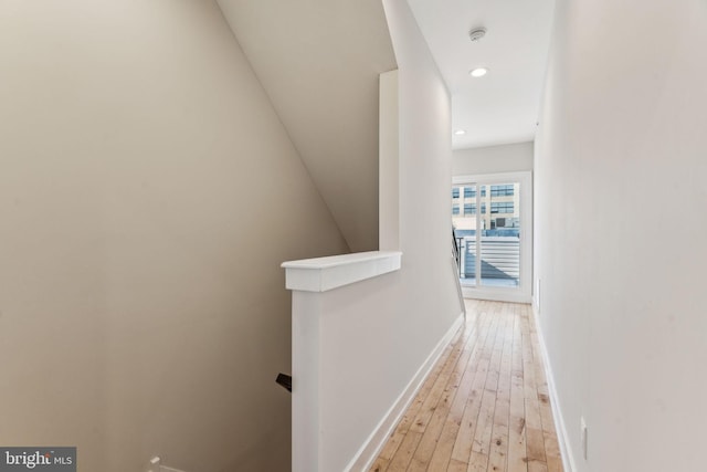 hall featuring light hardwood / wood-style flooring