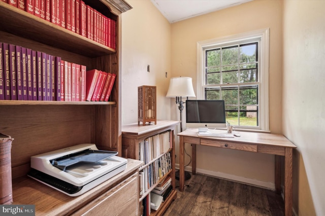 office featuring dark hardwood / wood-style floors