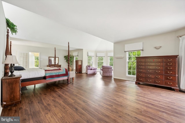 bedroom featuring dark hardwood / wood-style floors