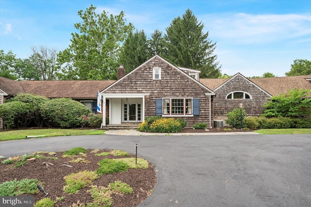 view of front of property with cooling unit