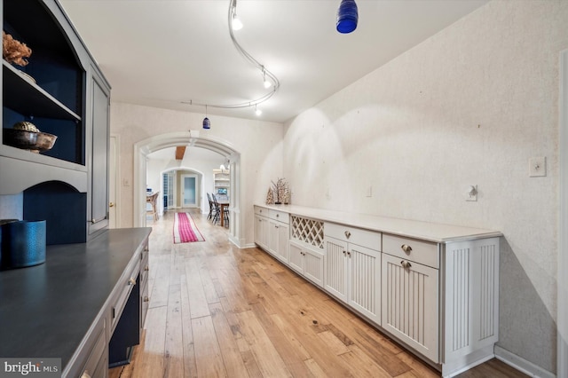 kitchen featuring light hardwood / wood-style flooring