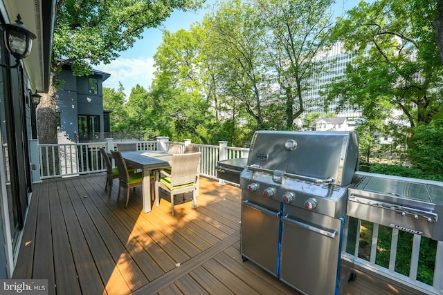 deck with area for grilling