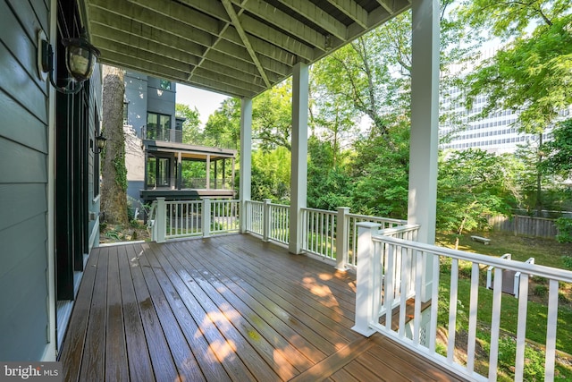 view of wooden deck