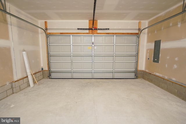 garage with electric panel