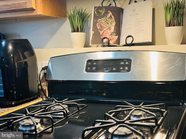 interior details with gas stove