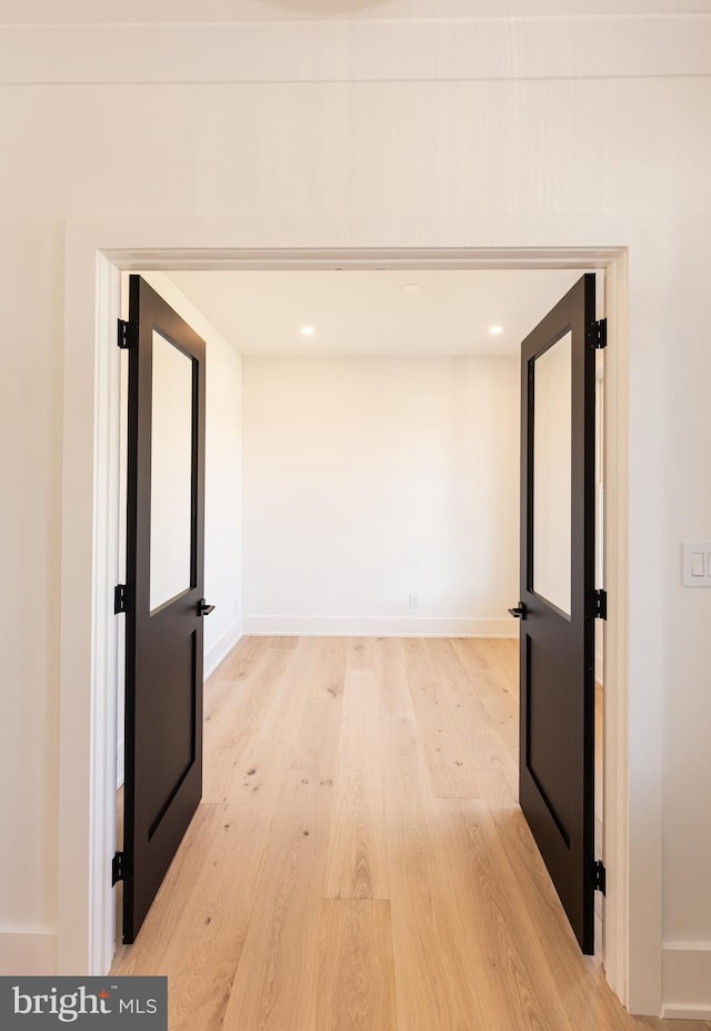 interior space featuring light wood-type flooring