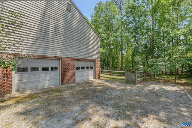 view of garage