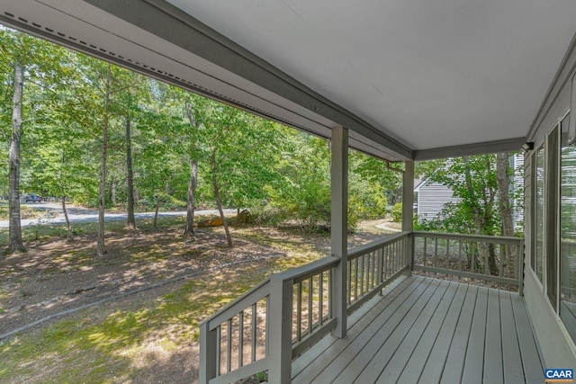 deck featuring covered porch