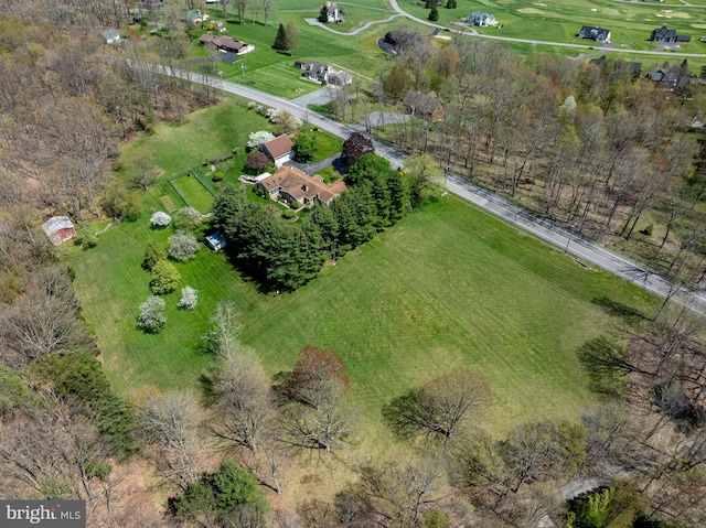 aerial view with a rural view