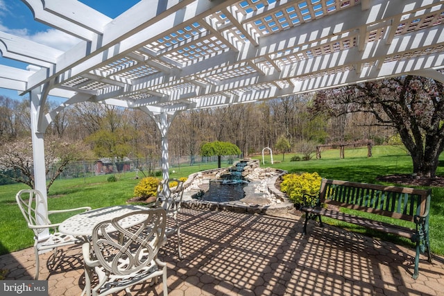 view of patio / terrace with a pergola