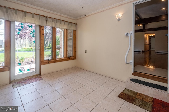 interior space featuring a baseboard heating unit