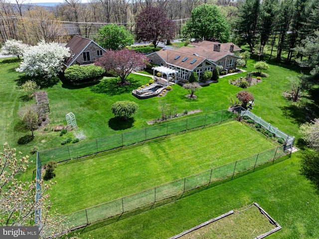 drone / aerial view featuring a rural view