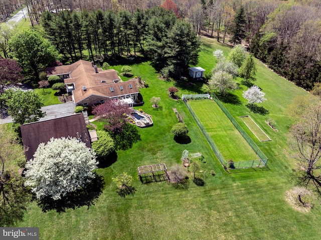 bird's eye view with a rural view