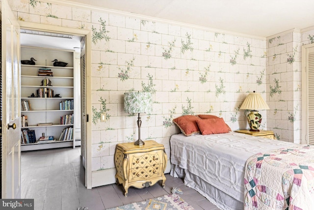 bedroom featuring ornamental molding