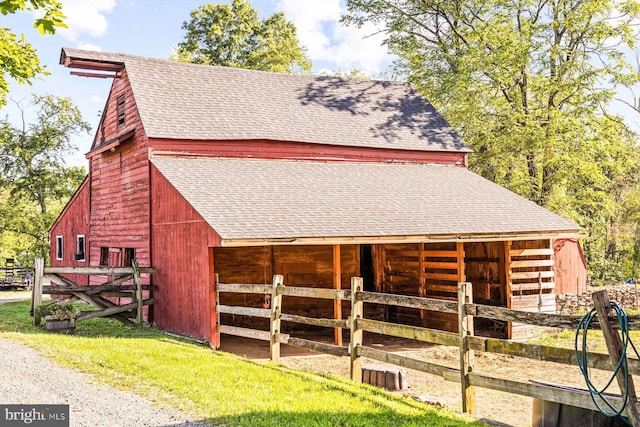 view of horse barn