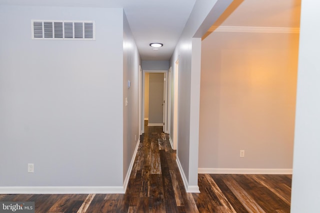 hall featuring dark hardwood / wood-style floors