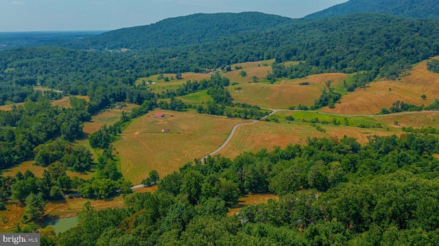 bird's eye view with a mountain view